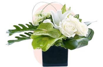 Bouquet de lys et roses blanches en vase noir, création fleuriste-montauban pour mariage élégant à Montauban