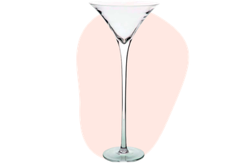 Verre à cocktail martini vide élégant, accessoire cadeau chez fleuriste-montauban à Montauban